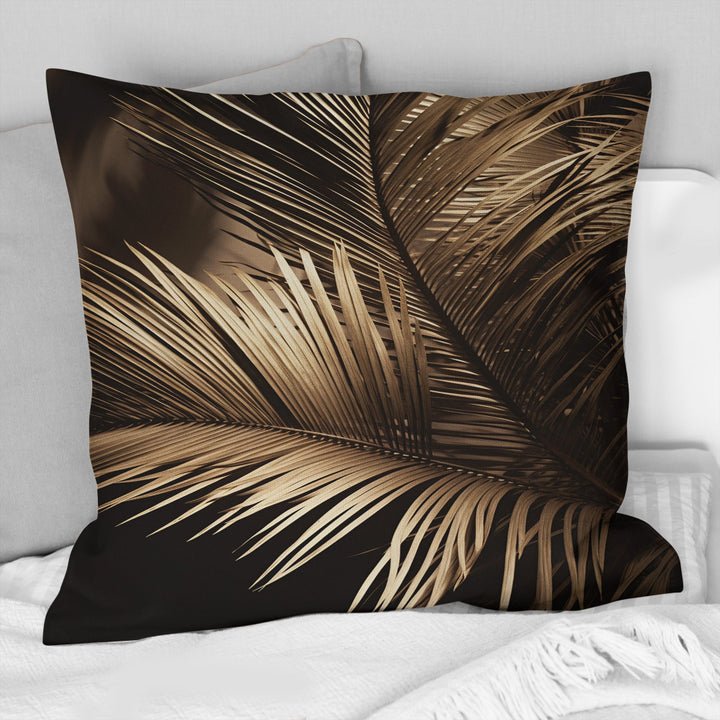 Sepia Serenity Palm Leaves I - Palms &amp; Palm Trees Throw Pillow