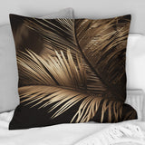 Sepia Serenity Palm Leaves I - Palms & Palm Trees Throw Pillow