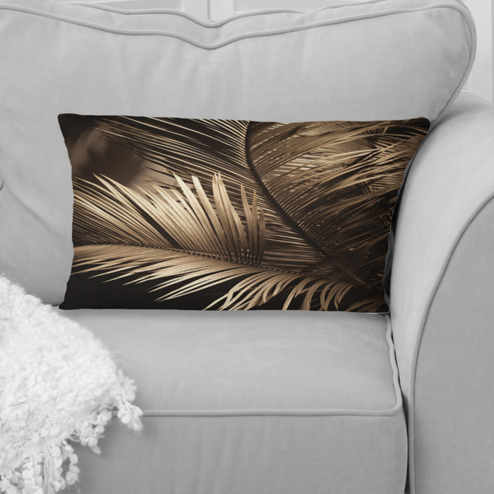 Sepia Serenity Palm Leaves I - Palms &amp; Palm Trees Throw Pillow