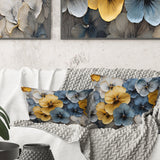 Elegant Yellow And Blue Pansy Petals - Pansies Throw Pillow