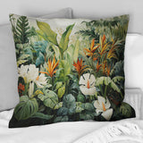White Contemporary Botany Jungle Wonders - Plants Throw Pillow