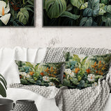 White Contemporary Botany Jungle Wonders - Plants Throw Pillow
