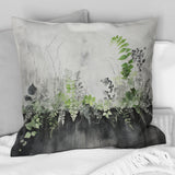 Green Minimalism Botanical Serenity - Plants Throw Pillow