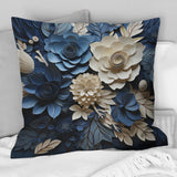 Blue Flower Crafted Delights I - Flowers Throw Pillow