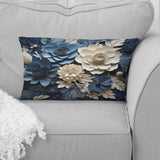Blue Flower Crafted Delights I - Flowers Throw Pillow