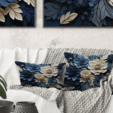 Blue Flower Crafted Delights I - Flowers Throw Pillow
