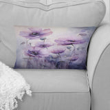 Violet Veil Delicate Poppies Moment - Poppies Throw Pillow