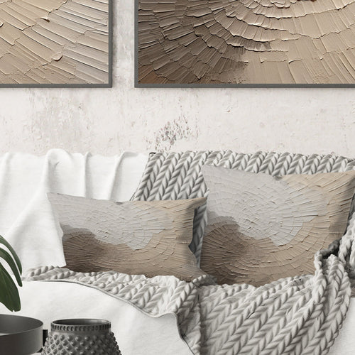 Graceful Minimalism Beige Muted Art - Minimalism Throw Pillow
