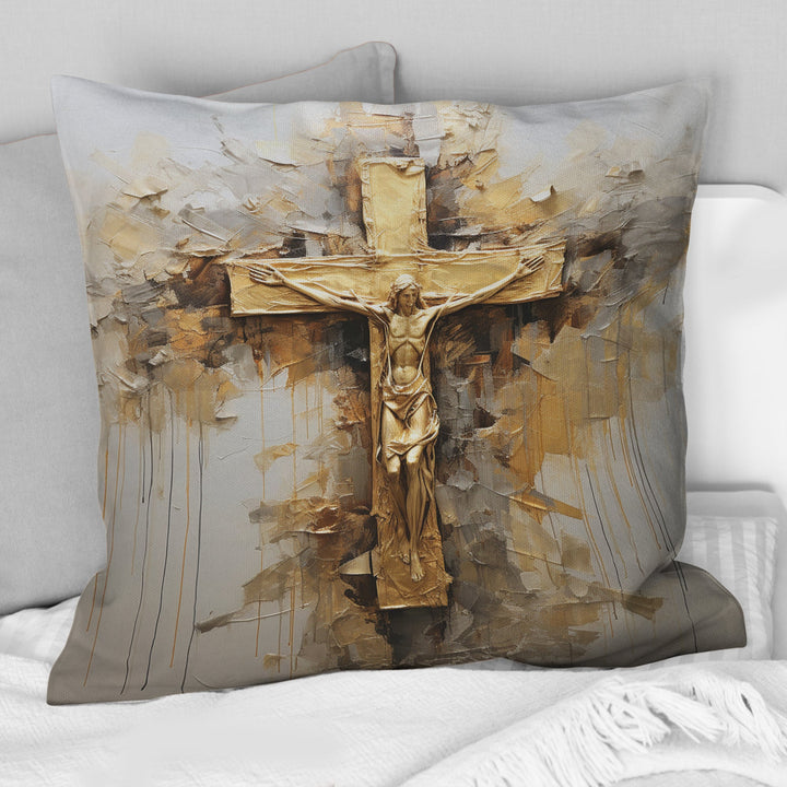 Minimalism Jesus Cross Religious I - Religious Landscape Throw Pillow