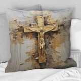 Minimalism Jesus Cross Religious I - Religious Landscape Throw Pillow