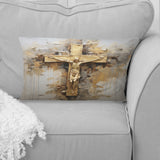 Minimalism Jesus Cross Religious I - Religious Landscape Throw Pillow