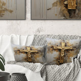 Minimalism Jesus Cross Religious I - Religious Landscape Throw Pillow