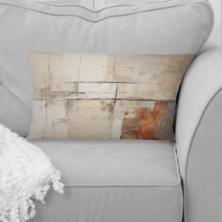 Abstract Beige Brown Road Collage - Abstract Collages Throw Pillow