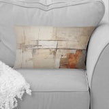 Abstract Beige Brown Road Collage - Abstract Collages Throw Pillow