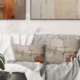 Abstract Beige Brown Road Collage - Abstract Collages Throw Pillow