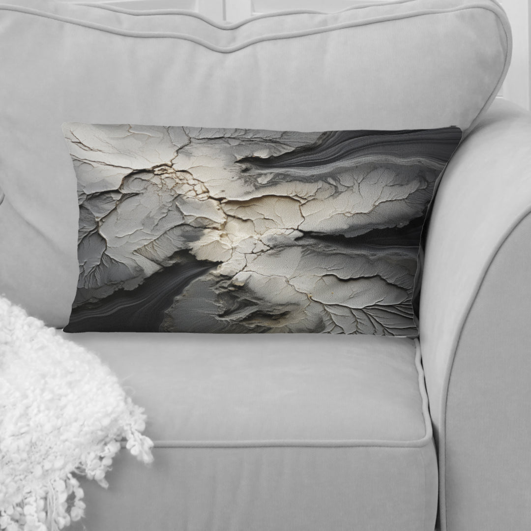 Shattered Grey Stone Geode Minimalism - Stone Geode Throw Pillow