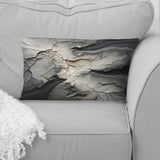 Shattered Grey Stone Geode Minimalism - Stone Geode Throw Pillow