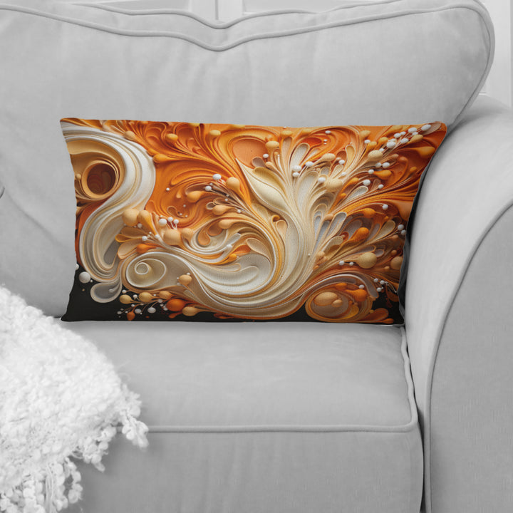 Abstract Coffee Fluid Flames - Abstract Shapes Throw Pillow
