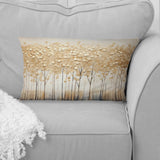 Minimalism Golden Trees Harmony - Trees Throw Pillow