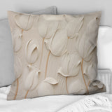 Minimalism White Tulips Symphony - Tulips Throw Pillow