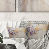 Purple And Gold Adorned Violets Meadow III - Violets Throw Pillow