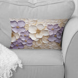 Purple And White Minimalism Violets - Violets Throw Pillow