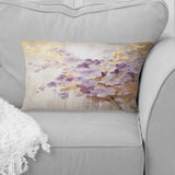 Purple And Gold Adorned Violets Meadow IV - Violets Throw Pillow