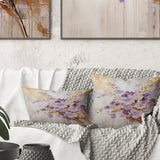 Purple And Gold Adorned Violets Meadow IV - Violets Throw Pillow