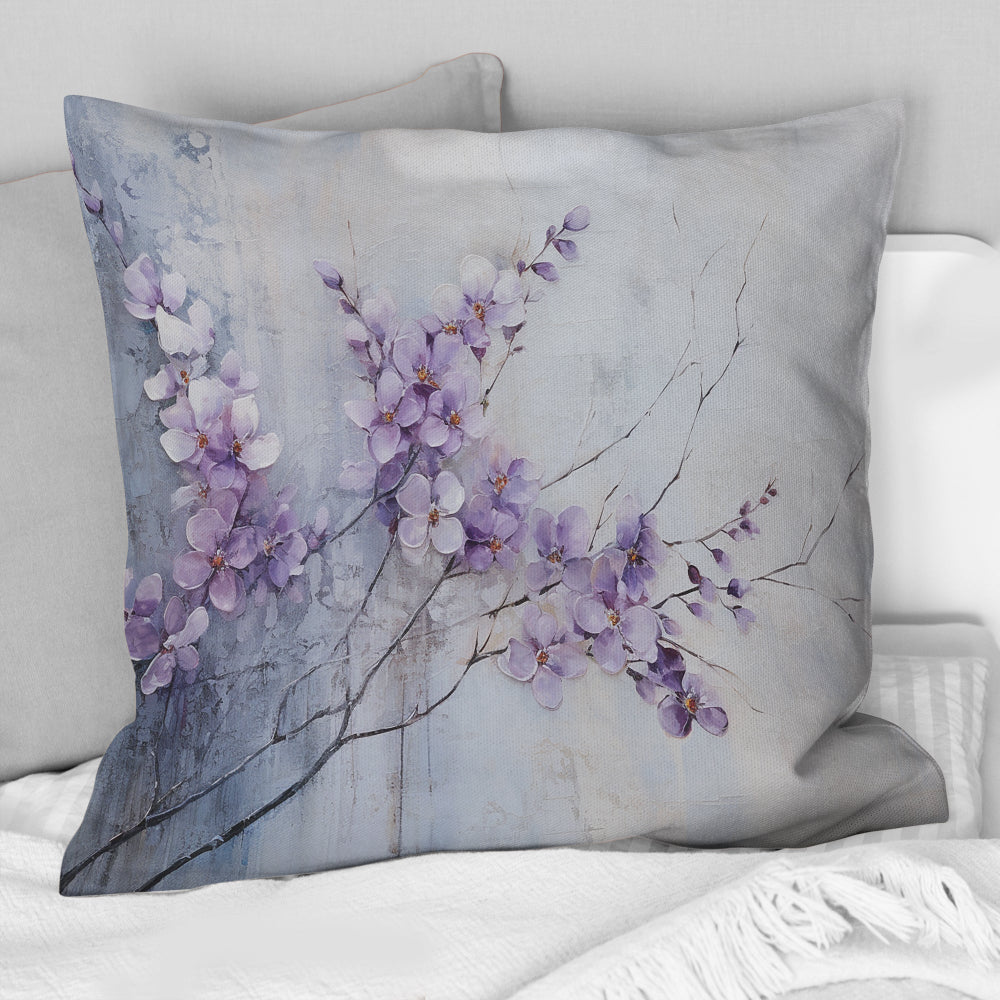 Purple Minimalism Violets - Violets Throw Pillow