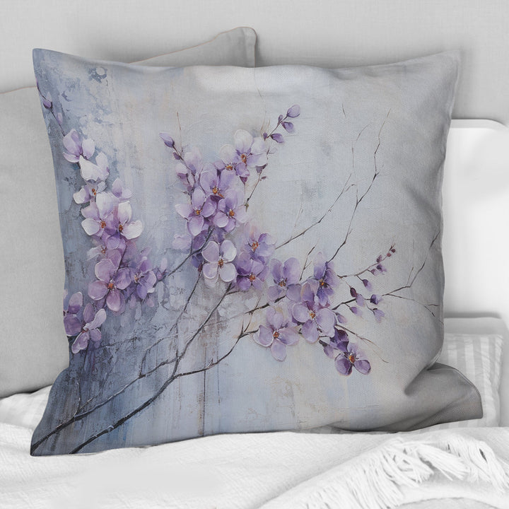 Purple Minimalism Violets - Violets Throw Pillow