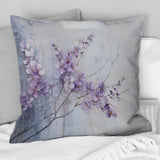 Purple Minimalism Violets - Violets Throw Pillow