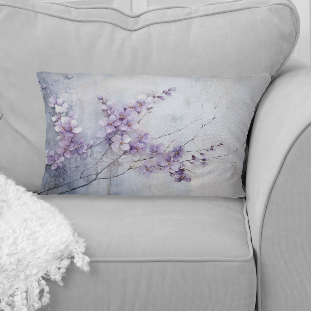Purple Minimalism Violets - Violets Throw Pillow