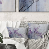 Purple Minimalism Violets - Violets Throw Pillow