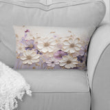 Beige And Purple Adorned Violets I - Violets Throw Pillow