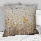 Beige Wildflowers Floral Fantasy - Wildflowers Throw Pillow