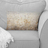 Beige Wildflowers Floral Fantasy - Wildflowers Throw Pillow