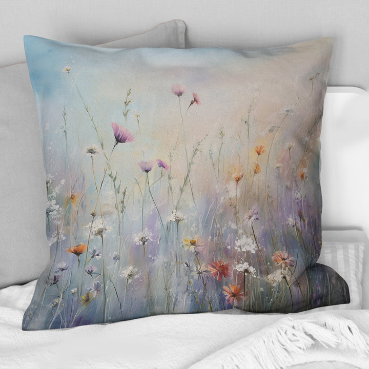 Wildflowers Wander Meadows - Wildflowers Throw Pillow