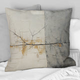 Grey And White Nature Split - Abstract Shapes Throw Pillow