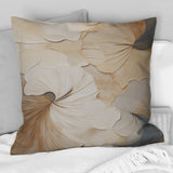 Beige Minimalism Elegance In Bloom - Flowers Throw Pillow