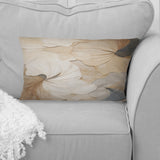 Beige Minimalism Elegance In Bloom - Flowers Throw Pillow