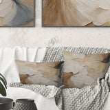 Beige Minimalism Elegance In Bloom - Flowers Throw Pillow