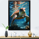 Turtle Aquatic Wanderer in Ocean - Turtle Home Decor Art