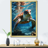 Turtle Aquatic Wanderer in Ocean - Turtle Home Decor Art