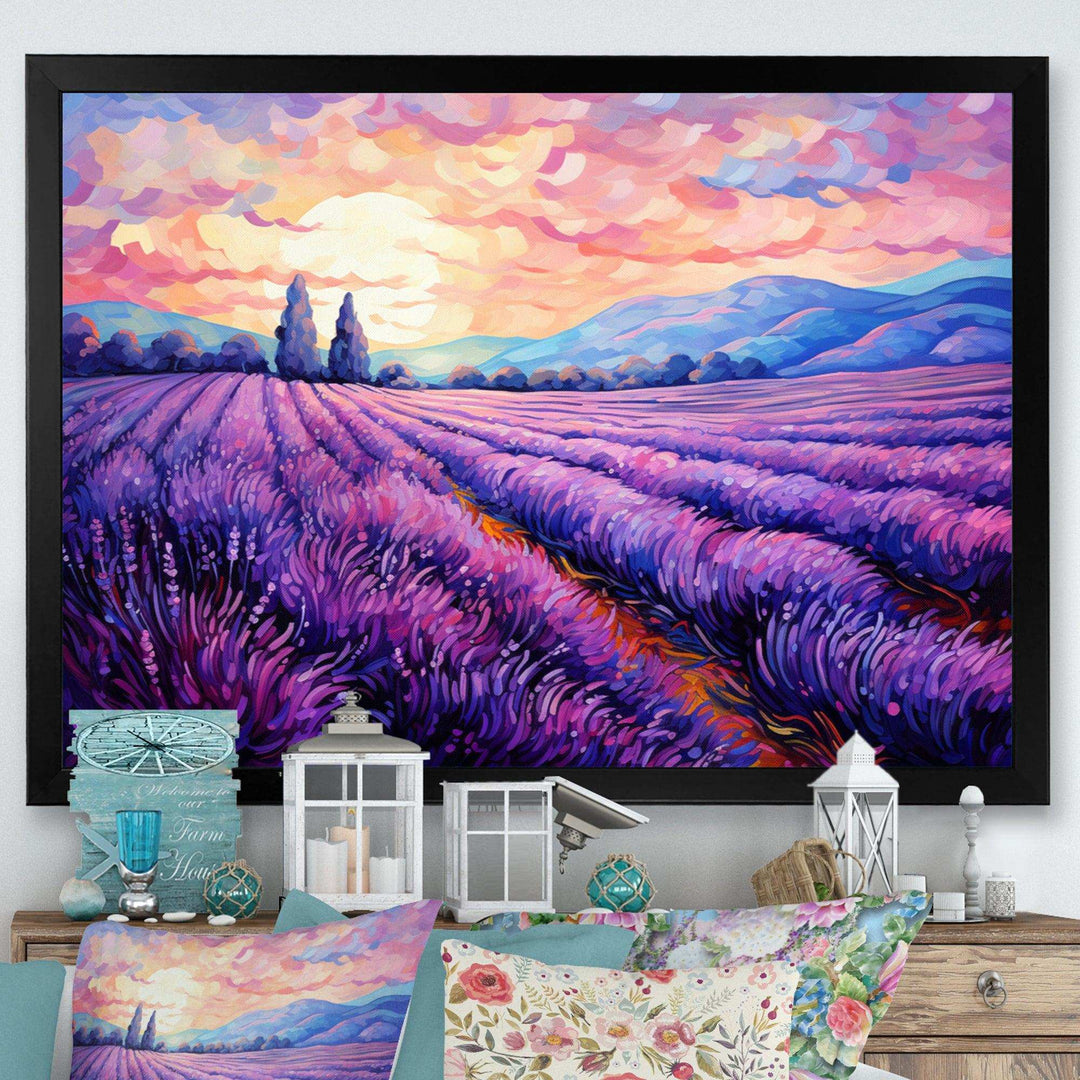 Vangogh Lavender Fields II - Landscapes Canvas Wall Art