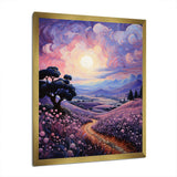 Vangogh Lavender Fields Pointillism I - Landscapes Canvas Wall Art