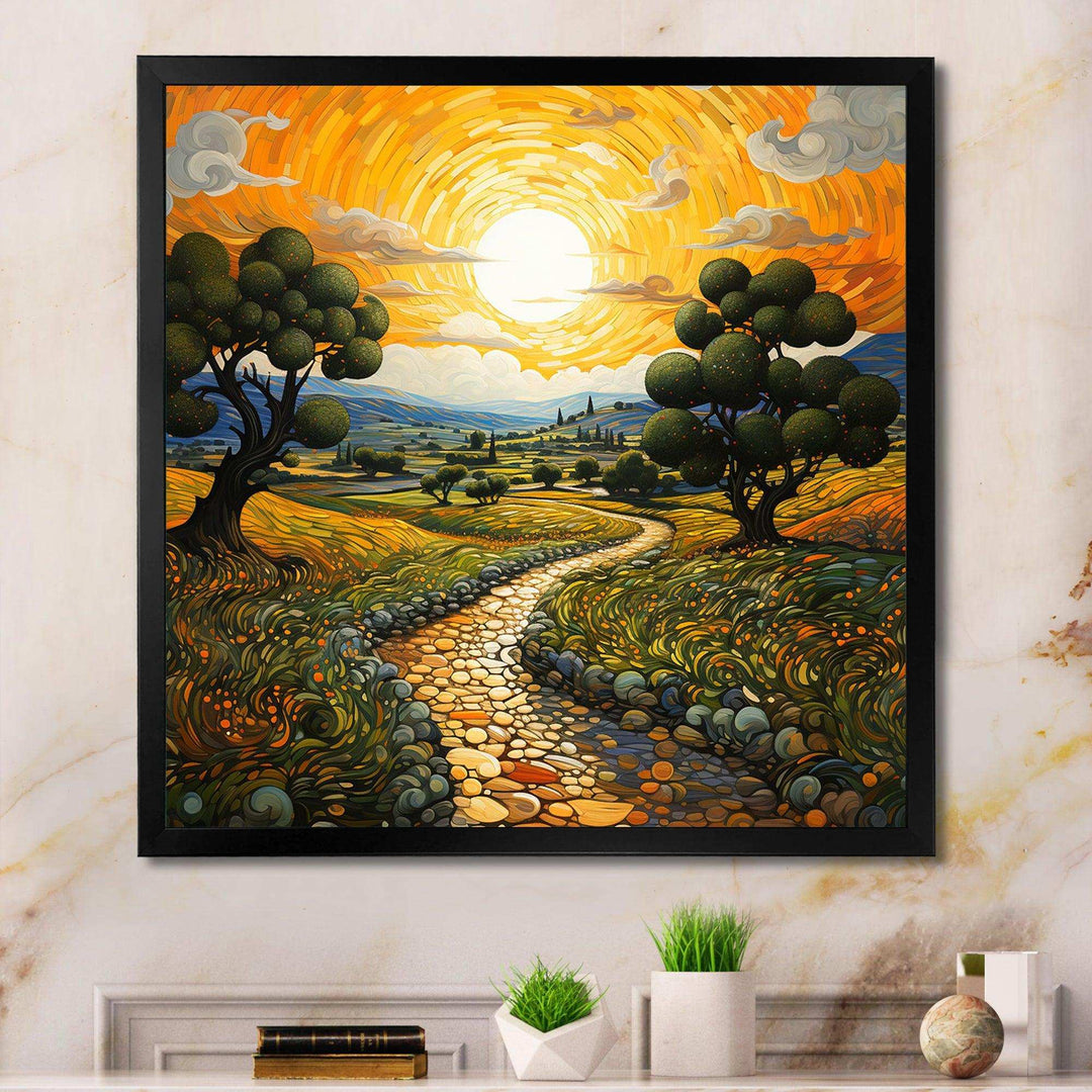 Vangogh Olive Grove In Province - Landscapes Canvas Wall Art