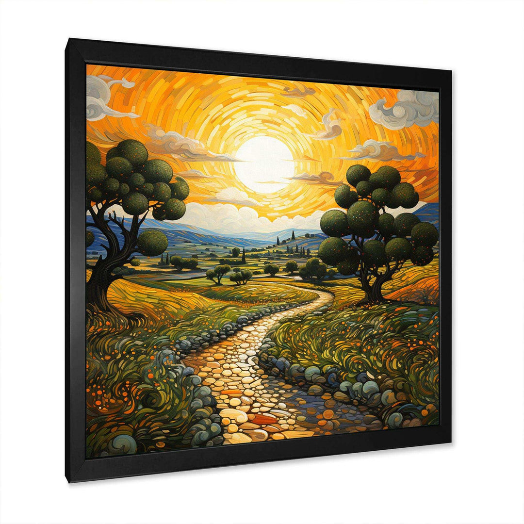 Vangogh Olive Grove In Province - Landscapes Canvas Wall Art