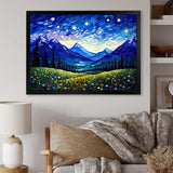 Vangogh Starry Night Over The Mountains - Landscapes Canvas Wall Art