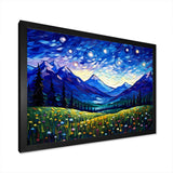 Vangogh Starry Night Over The Mountains - Landscapes Canvas Wall Art