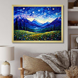 Vangogh Starry Night Over The Mountains - Landscapes Canvas Wall Art